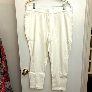 Plus Size White Pull On Pants